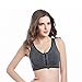 WANAYOU Women's Zip Front Sports Bra Wireless High Impact Active Yoga Sports Bras Grey L