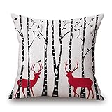 WYD Merry Christmas Cotton Linen Throw Sofa Decor Pillow Case Cushion Cover 18