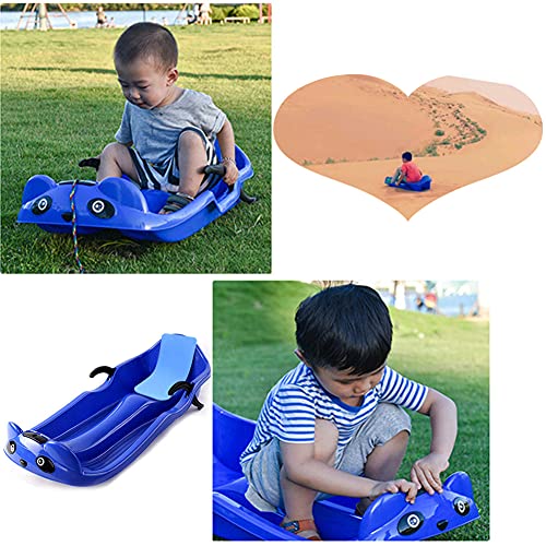 Snow Sled Winter Toboggan Downhill Sprinter, Kids Plastic Toboggan Pull