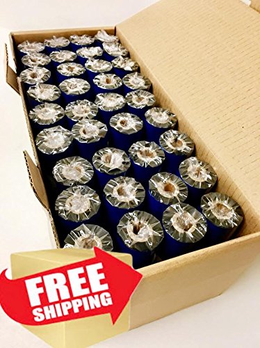24-Rolls of Zebra compatible thermal transfer printer ribbon 4.33" x 244'/110mm x 74m Black Standard Resin-Enhanced Wax Ribbons. Free and same day shipping.