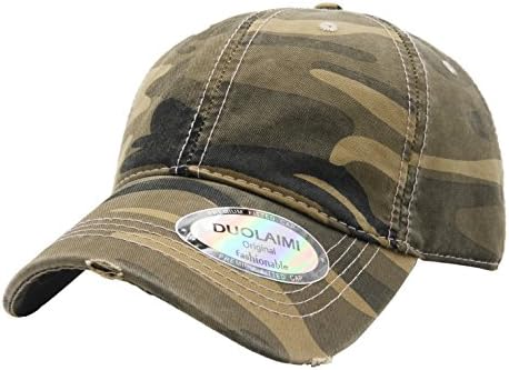 Duolaimi Broken Washed Baseball Cap For Unisex Adult (Camouflage 2)