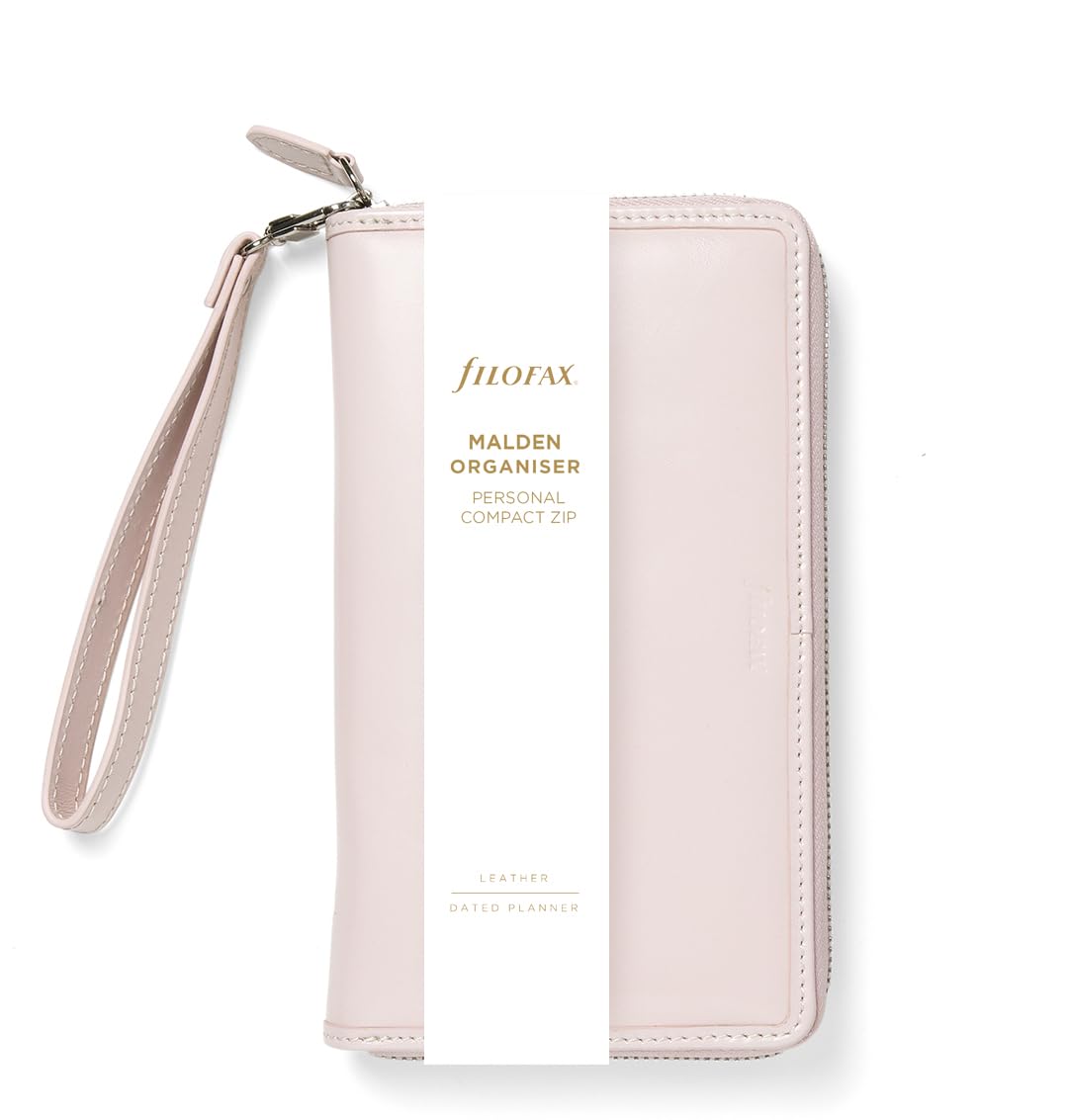 Filofax Personal Compact Zip w/wristlet Malden Organiser - Pink