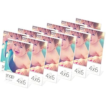 Snap 4x6 Clear Self Standing, Set of 12 Acrylic Frame, 4 inches x 6 inches