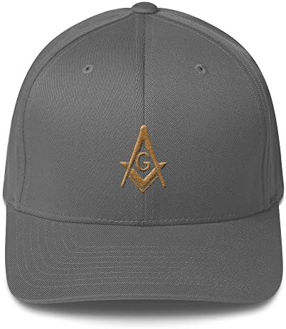 Masonic Gears Flexfit Masonic Hat Old Gold Thread Mason L/XL