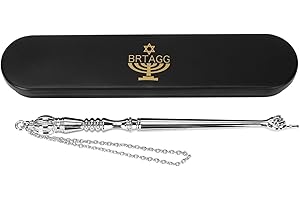 BRTAGG Yad Torah Pointer, Bible Pointer, Bible Reading Tool (6.7" Tall, Silver), Jewish Gifts, Works of Art of Common Metal