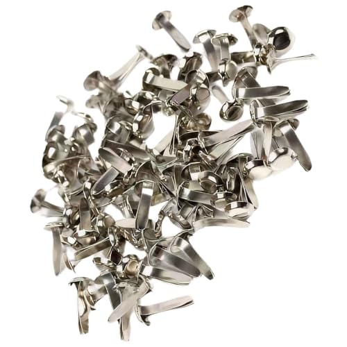 Metal Brads Paper Fasteners for Scrapbooking Supplies Craft Tools Double-Ended Pins Golden Silver Colored 100 Pcs