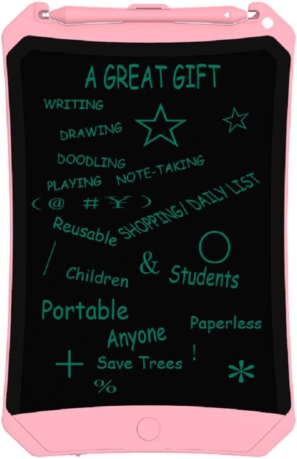 Hylnxz 8.5 Inch LCD Writing Tablet, e-Writing Doodle Board, Kids Electronic Graphic Drawing Tablet,Portable Handwriting Paper Sketching Erasable Pad Learning Gift for Children, Pink
