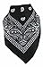 Funny Party Hats Cowboy Hat - Western Hat with Paisley Bandanna - Dress Up Clothes (Brown Felt Cowboy Hat with Black Paisley Bandana)