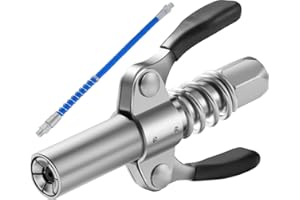 ZMSHANGMAO Grease Gun Coupler 1PCS with 6 Locking Jaw Strong Lock-on, 10000 PSI High Pressure Quick Release Grease, Compatible with All Grease Guns 1/8" NPT Grease Gun Nozzle Fittings