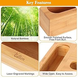 Bamboo Ziplock Bag Organizer For Drawer, Food