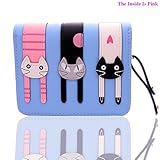 FXTXYMX Mini Wallets PU Leather Cat Coin Purse Card Holder for Teen Girls and Women