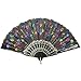 HLJgift Folding Hand Held Fans Bulk for Women Pack of 10 Mixed Color