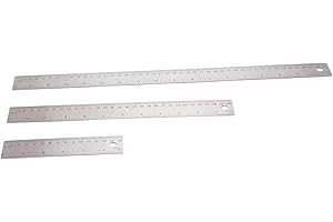 Generic Stainless Steel Rulers Set with Non Slip Backing for Architects and Artists 6 12 18 Inch Metal Measuring Rulers for C