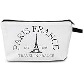 MoCaliduccious Parisian Makeup Bag Paris Gifts for Paris Lovers Travel in France Cosmetic Bag Ideal Trip Gift Favors Cosmetic Bag Travel Toiletry Bag For France City Zipper Pouch French Souvenirs