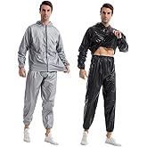 DawnBreak Sauna Sweat Suits for Women/Men Zipper Closure Hoodie Weight Loss Fitness Exercise Gym Workout Suits