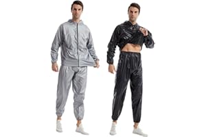 DawnBreak Sauna Sweat Suits for Women/Men Zipper Closure Hoodie Weight Loss Fitness Exercise Gym Workout Suits