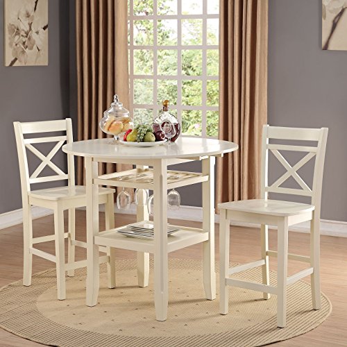 ACME Furniture Tartys Counter Height Chair (Set of 2), Cream - Thumbnail 6