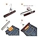 JS HANGER Wood Pants Hangers, 12 Pack Non Slip Wood Skirt Hangers, Smooth Finish Wood Jeans/Slack Hanger with 360° Swivel Hook, Cherry Finish