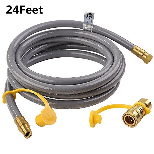24 Feet Natural Gas Quick Connect/Disconnect Hose Assembly For BBQ