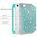 Lontect Compatible iPhone 8 Case, iPhone 7 Case Luxury Glitter Sparkle Bling Heavy Duty Hybrid Sturdy High Impact Shockproof Protective Cover Case for Apple iPhone 8 / iPhone 7 - Shiny Teal