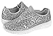 Forever Link Women's REMY-18 Glitter Fashion Sneakers Silver 8
