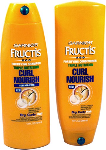 Garnier Fructis Triple Nutrition Curl Nourish Bundle: Shampoo and Conditioner, 13 Fl Oz