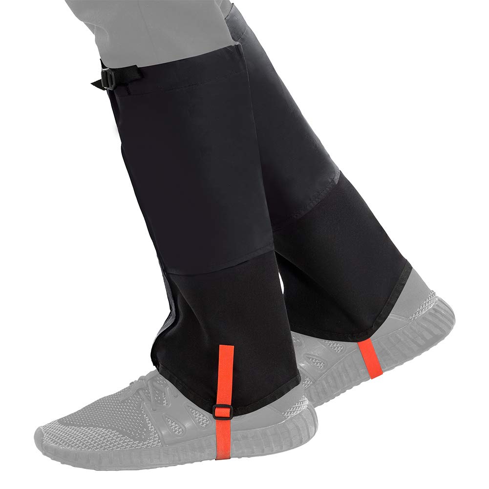 KingCamp Unisex Ultra-Light Waterproof Outdoor Hiking Walking Climbing Hunting Snow Legging Gaiters (1 Pair) (Black, L)