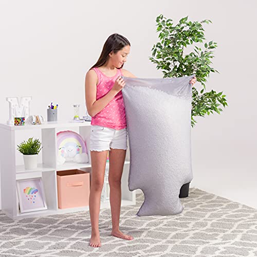 Posh Creations Foam Filling Bean Bag Refill, 100L 2PK, White With EZPour Zipper Spout on