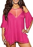 FENTI Women Plus Size Babydoll Jersey Knit Camisole Dress Lace Trim Lingerie