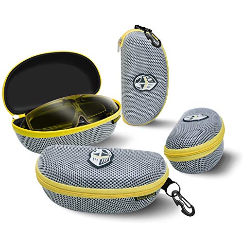BLUPOND Semi Hard EVA Large Glasses Case Metal Hanging Hook Set for