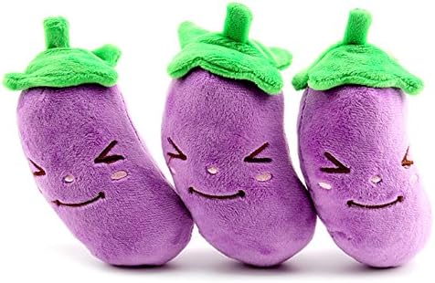 Winwin,1/2/3 Pcs Outward Hound Kyjen Dog Toys Plush Rattle Grunt and Squeak Toy Suit Cat and Dogs Best for Aggressive Chewers Eggplant Shape No Fade Safe Material (pack of 1)