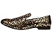 Amali Mens Gold and Black Splatter Metallic Smoking Slipper Style Slip On Dress Shoe: Style Morris-035