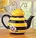 Bee Shaped Decorative Ceramic Kitchen Teapot with Wire Antennae - Great gift for Mom, Sister, Teacher, Cook, Gardener, Yellow