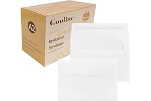 Gooline A2 Invitation Envelopes, 4.375 x 5.75 Quick Self Seal Envelopes, 100 Counts of White