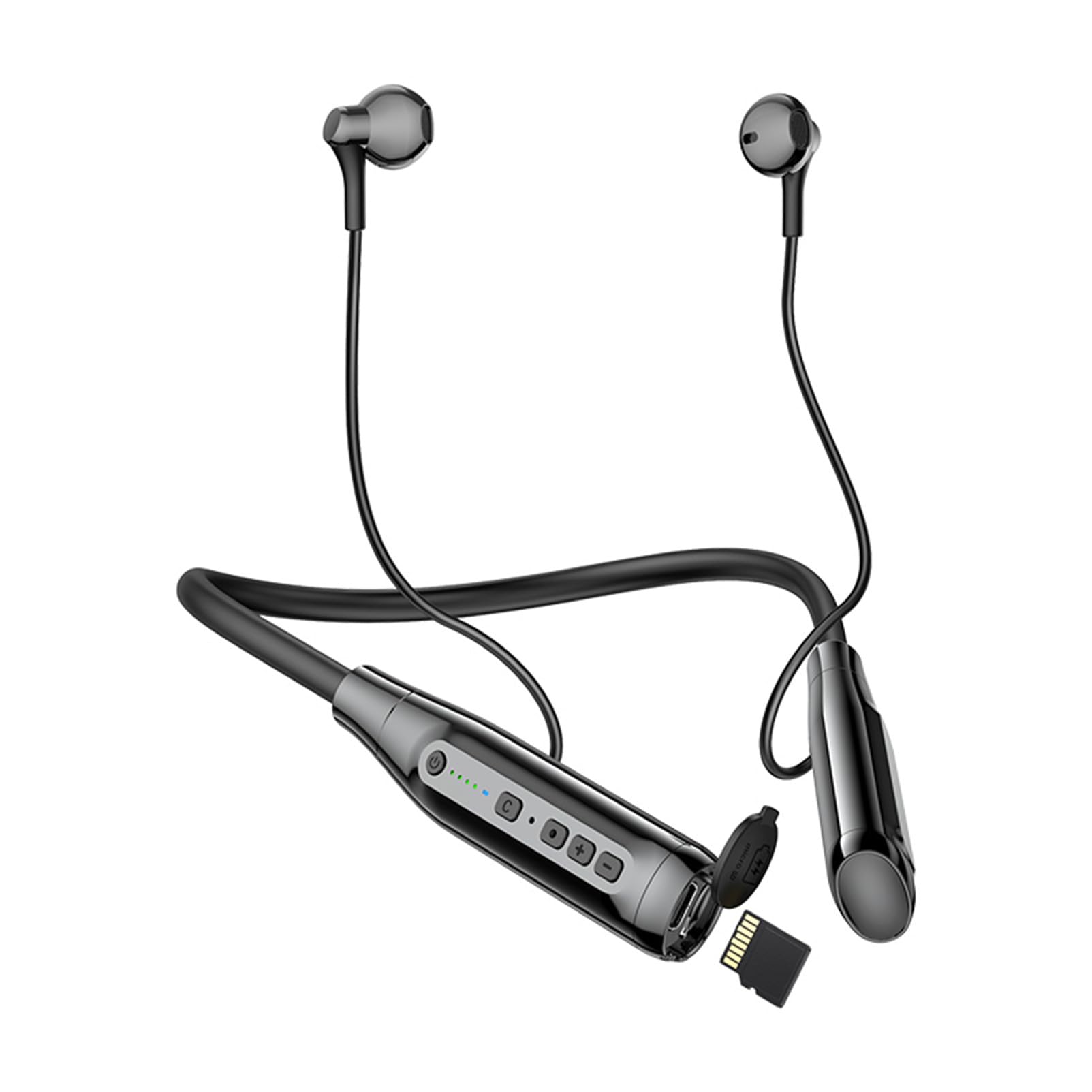 Photo 1 of Wireless Bluetooth Earbuds Neckband with TF Card Slot, 200H Playtime Headphones,Waterproof in-Ear Earphones with Power Display Magnetic ENC Noise Cancellation Headsets for Sports Home Office (Black)