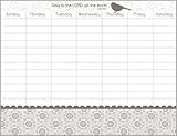 Lace Bird Magnetic Weekly Calendar Pad with Scripture