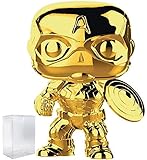Marvel Studios 10th Anniversary - Captain America (Gold Chrome) Funko Pop! Vinyl Figure (Includes Compatible Pop Box Protector Case)
