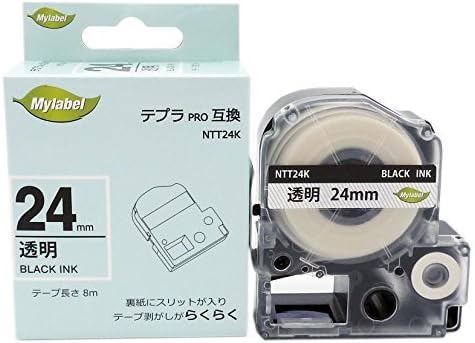 Amazon 日本ナインスター テプラpro互換テープカートリッジ Sc24k用 24mm 透明地 黒文字 Ntt24k まとめ買い3個セット テープ 文房具 オフィス用品