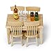 Lowpricenice 5pcs Wooden Dining Table Chair Model Set 1:12 Dollhouse Miniature Furniture