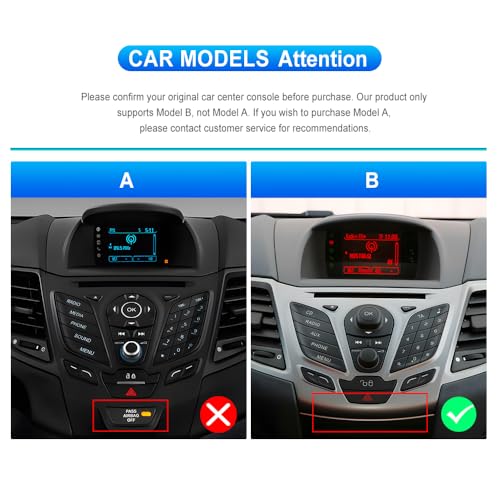 6G+128G 8 Cores Android Car Radio for Ford Fiesta 2009-2017 9 Inch Screen Car Radio with Carplay Wireless Android Auto Mirror Link Bluetooth FM/RDS/EQ/DSP WiFi GPS Steering Wheel Controls Backup Camera