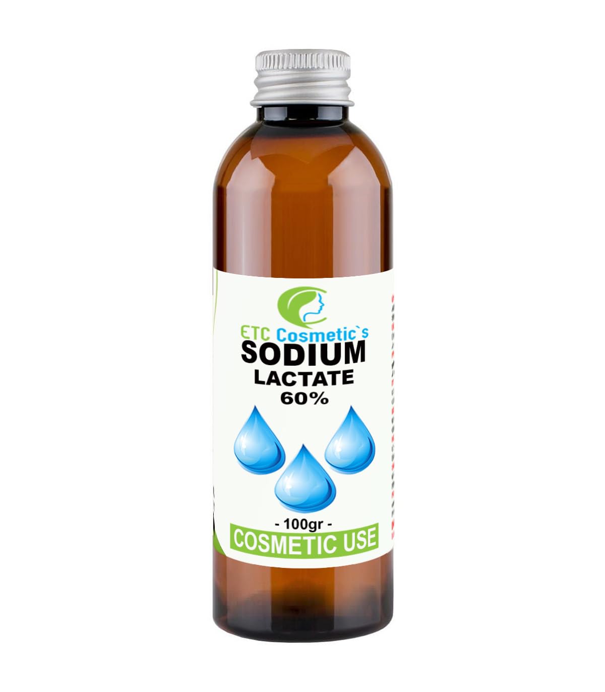 Sodium lactate 60% - 100 gr (Bottle 3/4 filled) - Use For bar soaps, it helps to produce a harder bar that lasts longer | A great additive in cosmetic formulations
