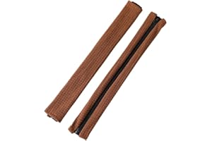 YunQin 1 Pair Chair Arm Rest Covers,Computer Office Armrest Cover，Soft Covers Pads Solid Color with Zipper，Memory Foam Thicker Elbow Pillow for Desk (Light Brown)