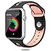 Valband Apple Watch Band 38mm 42mm, Soft Silicone Sport Band Strap Replacement iWatch Bands for Apple Watch Nike Series 3,Series 2,Series 1 (Black／Pink, 38mm)