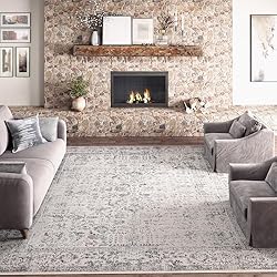 PureCozy Grey Area Rug 6x9 Indoor Vintage Living