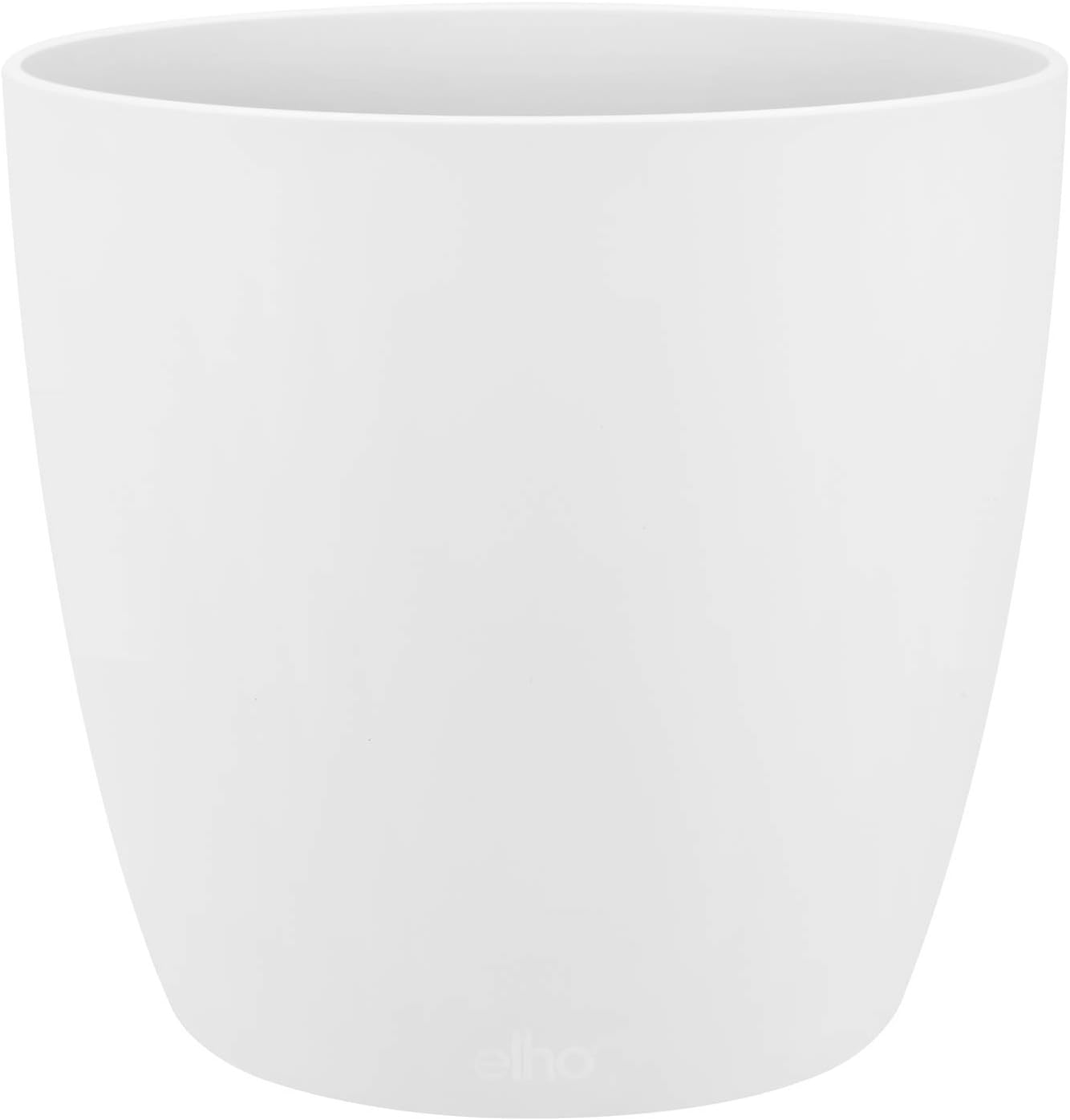elho Brussels Round 18 - Flower Pot for Indoor - 100% recycled plastic - diameter 18.3 x H 16.8 cm - White/White - Image 3