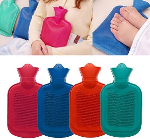 Indexu 1pcs Rubber Hot Water Bottle Bag Small Warmer Durable Christmas Gift Random Color