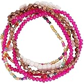 Pingyongchang Boho Colorful Handmade Stackable Bead Bracelets Set Multicolor Seed Layered Stretch Bangle Bracelets Vaction Beach Trendy Jewelry Gifts for Women