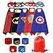 COTATERO Dress up Costume Cape and Mask Set with Matching Shaped Rubber Wristbands for Kids, Birthday Party Children (5pcs for boy)