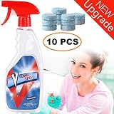 Multifunctional Effervescent Spray Cleaner Set with 1 Spray Bottle and 10PCS Fine Concentrated Solid All Purpose Effervescent Spray Cleaning (10pcs with Bottle)
