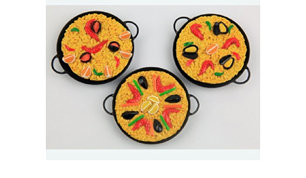Lote de 3 imanes en forma de paella española : Amazon.es ...